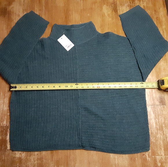 Sonoma Petites Green Twist Mockneck Sweater - Picture 5 of 8